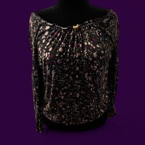 Elegant Black and Purple Women's Top